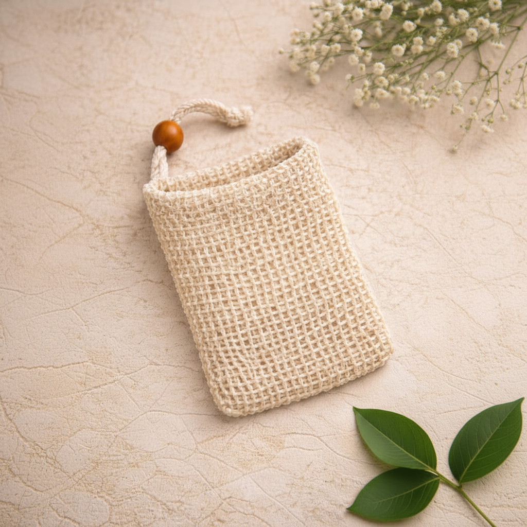 Seifenbeutel mit Holzperlen