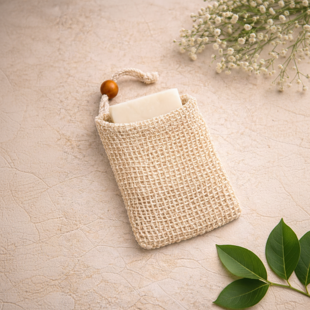 Seifenbeutel mit Holzperlen