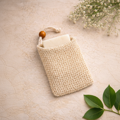 Seifenbeutel mit Holzperlen