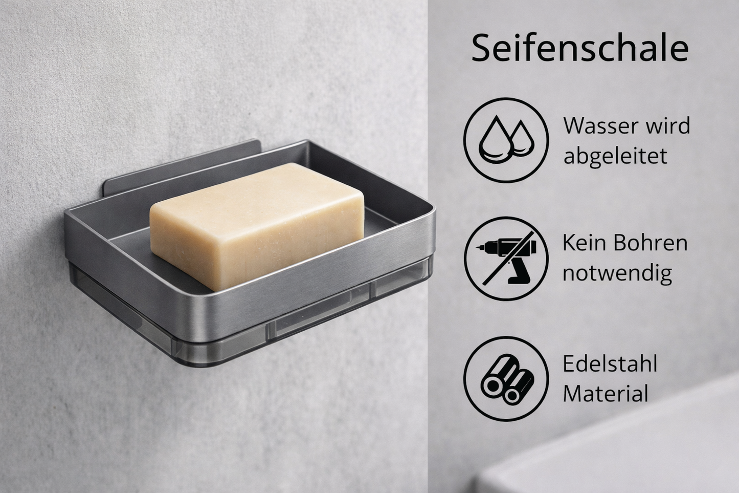 Edelstahl Seifenschale